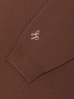 Malbon x Jesper Parnevik V-Neck Merino Wool Sweater - Chocolate