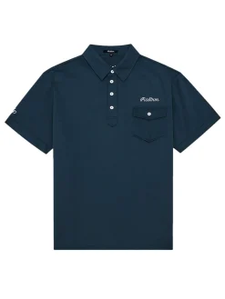 Malbon x Jesper Parnevik Single Pocket Mercerized Cotton Jersey Polo - Navy