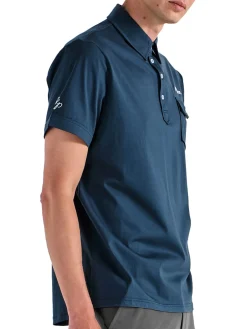Malbon x Jesper Parnevik Single Pocket Mercerized Cotton Jersey Polo - Navy
