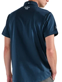 Malbon x Jesper Parnevik Single Pocket Mercerized Cotton Jersey Polo - Navy