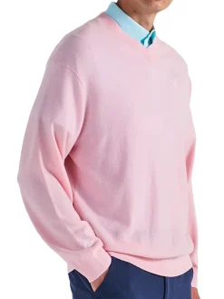 Malbon x Jesper Parnevik V-Neck Merino Wool Sweater - Pink
