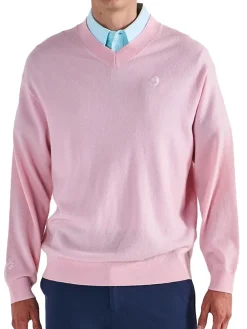 Malbon x Jesper Parnevik V-Neck Merino Wool Sweater - Pink