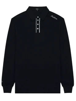 Malbon x Jesper Parnevik Long Sleeve Modal Pique Polo - Black