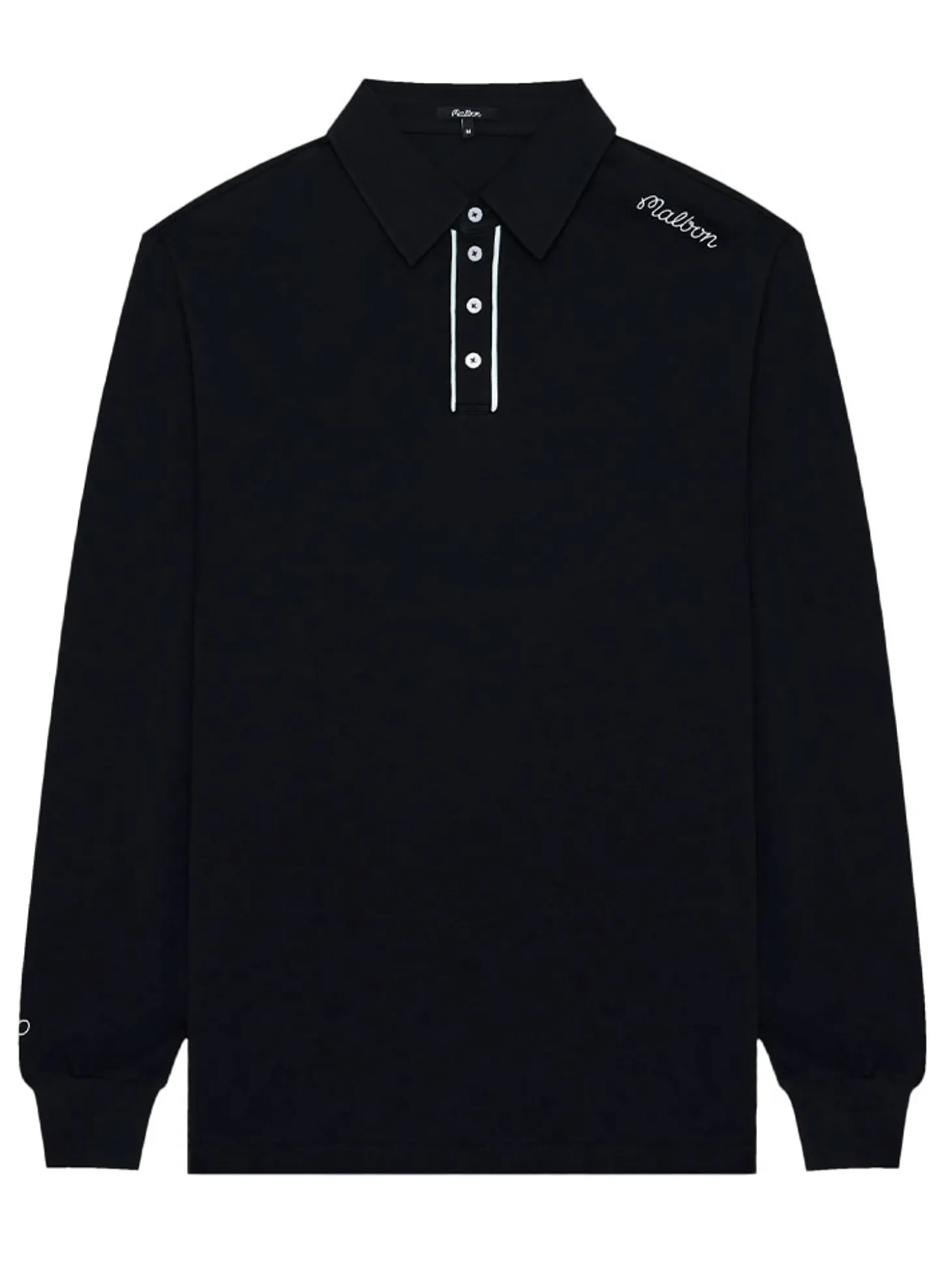 Malbon x Jesper Parnevik Long Sleeve Modal Pique Polo - Black