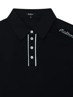Malbon x Jesper Parnevik Long Sleeve Modal Pique Polo - Black
