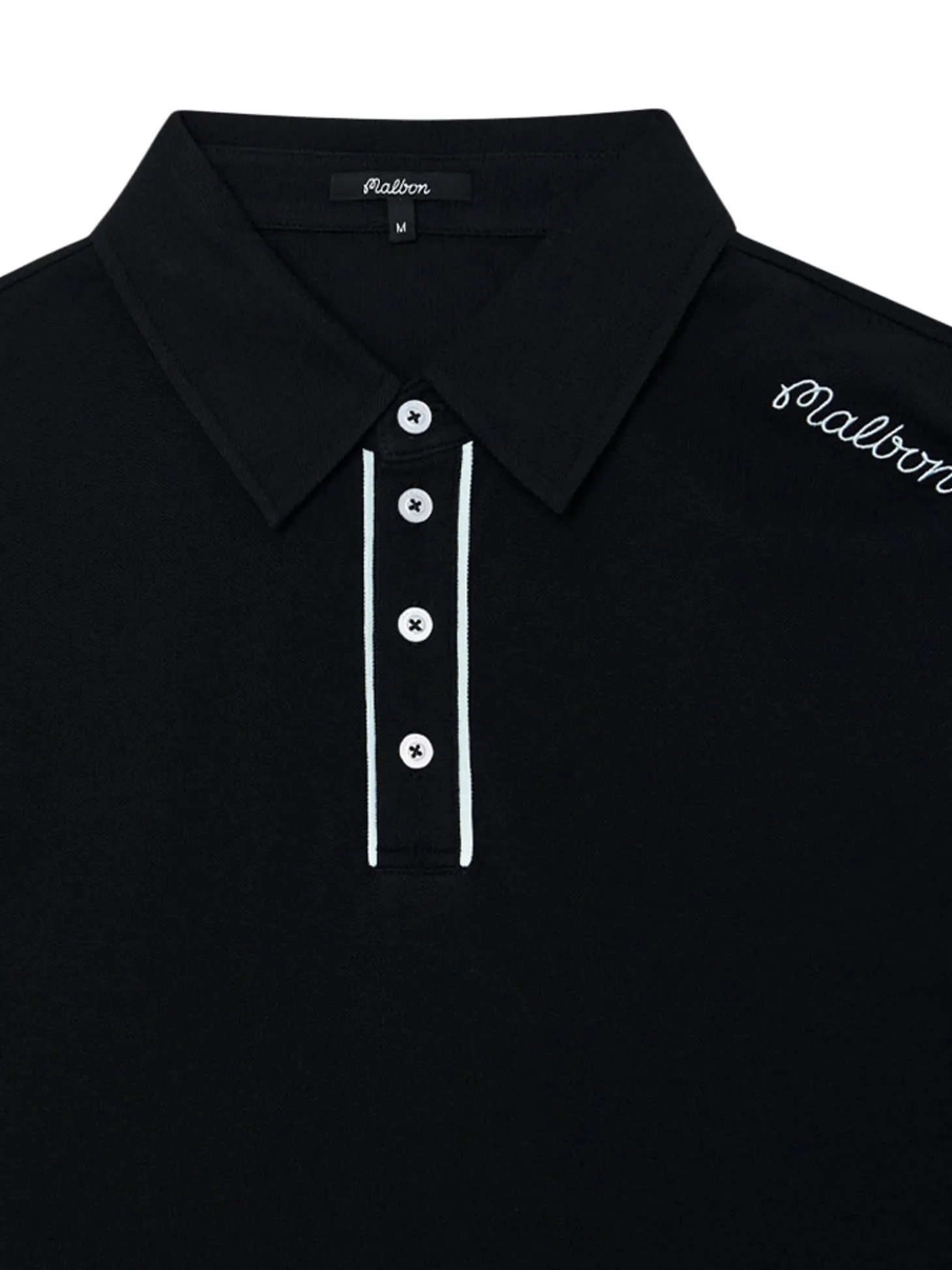 Malbon x Jesper Parnevik Long Sleeve Modal Pique Polo - Black