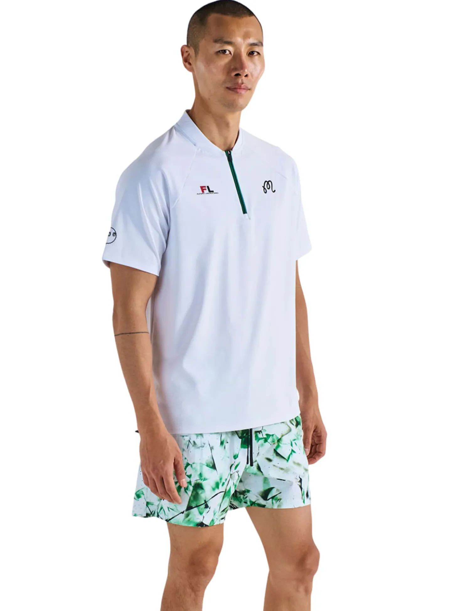 Malbon Zip Raglan Blade Polo - White