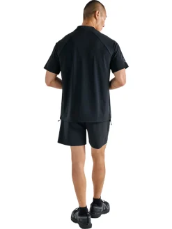 Malbon Zip Raglan Blade Polo - Black