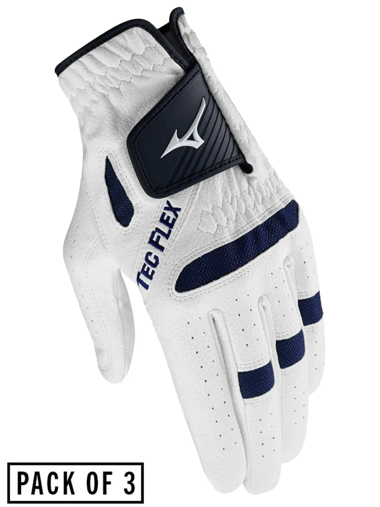 Mizuno TecFlex Pack Of 3 Golf Gloves - White