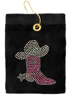 Navika Cowgirl Boot Golf Towel Black