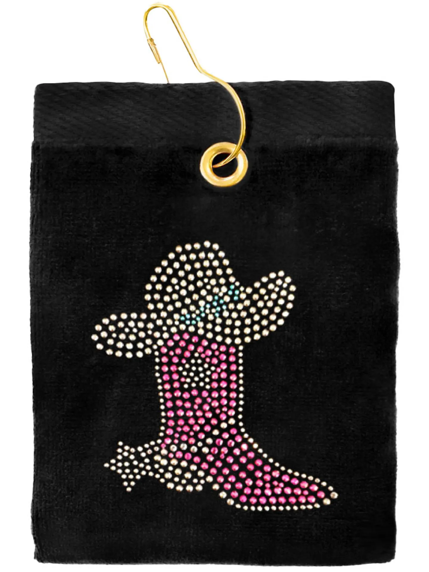 Navika Cowgirl Boot Golf Towel Black