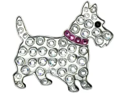 Navika Swarovski Crystal Scottie Pink Marker