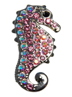 Navika Swarovski Crystal Seahorse Pink Marker
