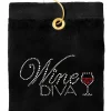 Navika Wine Diva Golf Towel Black