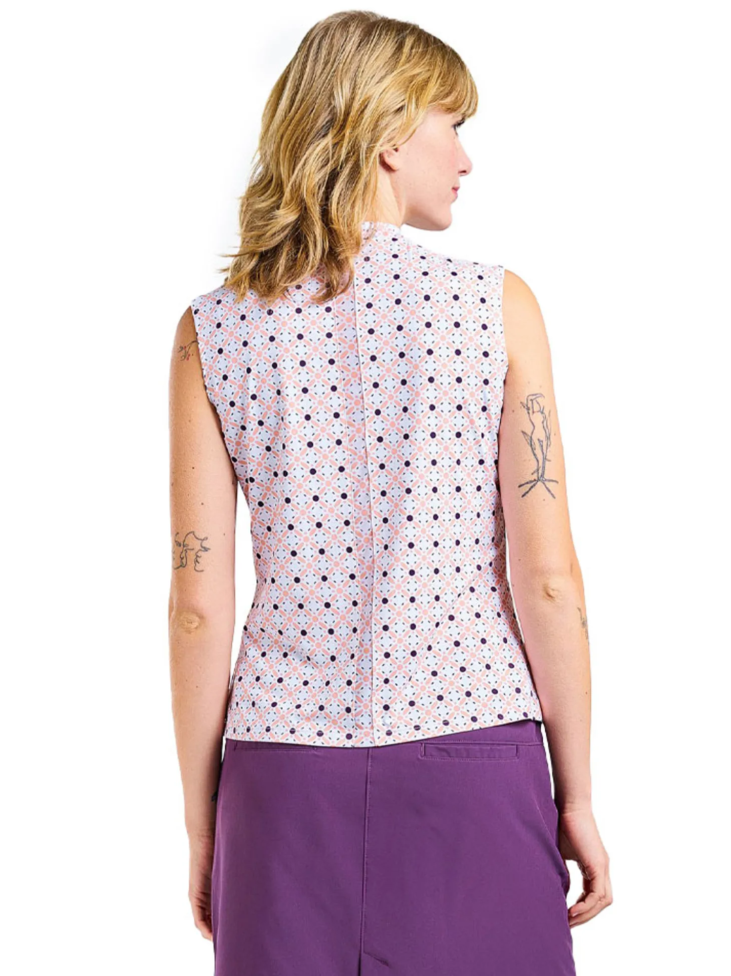 Nivo Women's Linnea Sleeveless Mock - Coral Reef