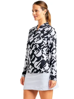 Nivo Women's Lolita Long Sleeve Livcool Mock - Black/White