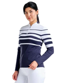 Nivo Women's Lolita Long Sleeve Livcool Mock - White/Navy