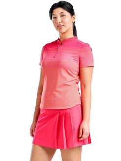 Nivo Women's Lynda Short Sleeve Mock - Cherry