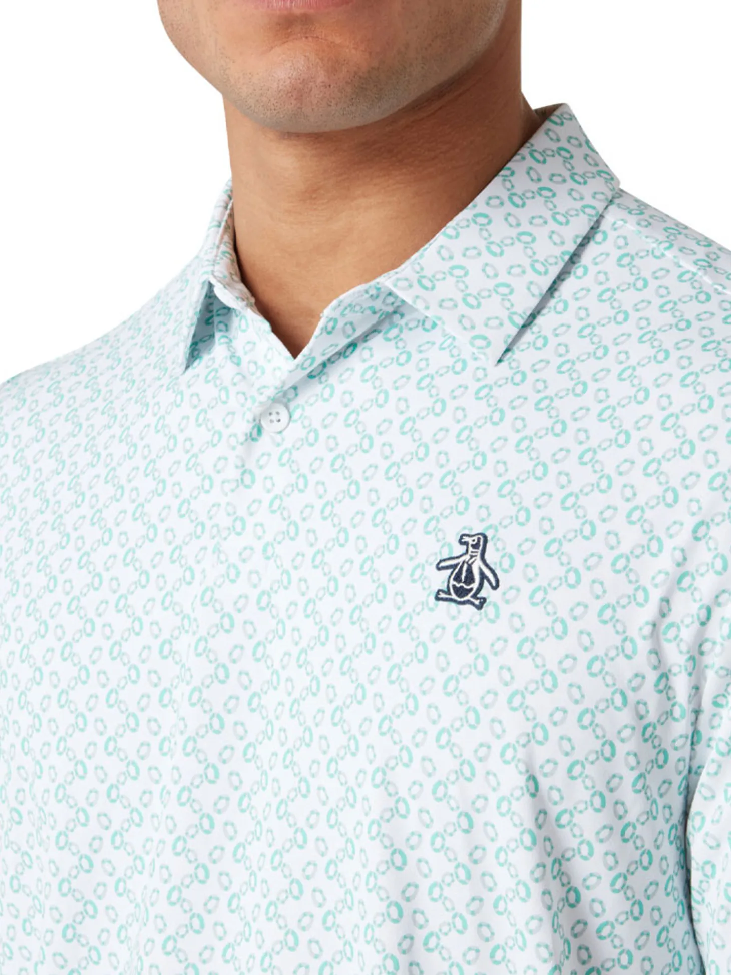 Original Penguin All Over Lifesaver Print Polo - Bright White
