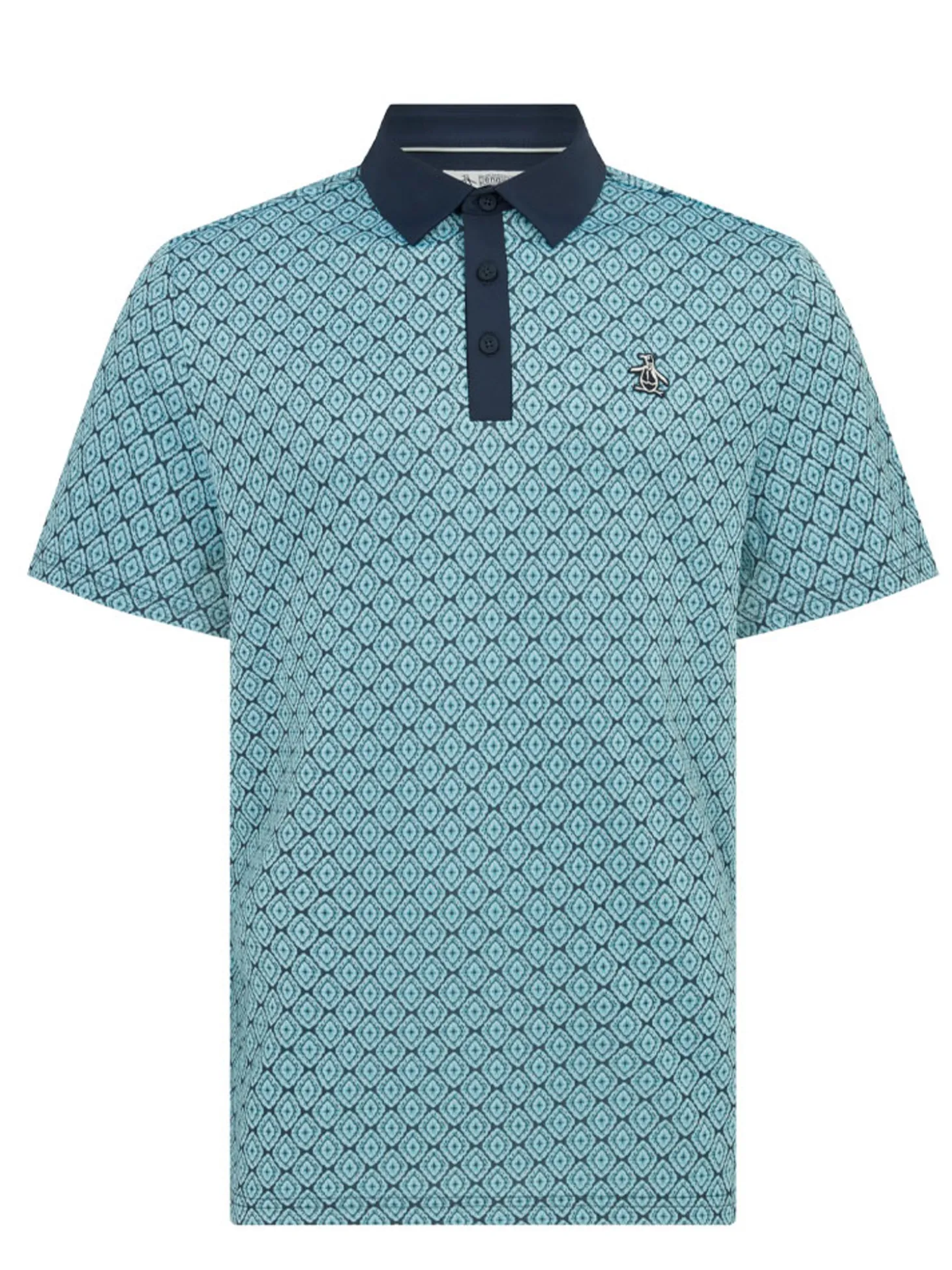 Original Penguin Bohemian Jacquard Block Polo - Black Iris