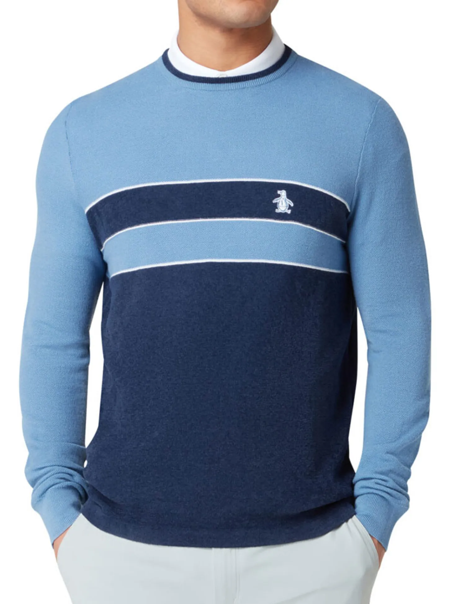 Original Penguin Heritage Mixed Media Sweater - Quiet Harbour