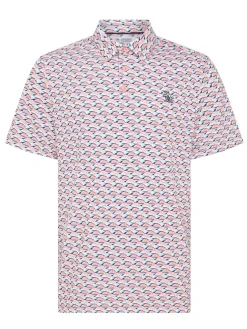 Original Penguin Layered Umbrella Print Polo - Murex Shell