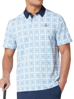 Original Penguin Pete's Cocktail Windowpane Polo - Bright White