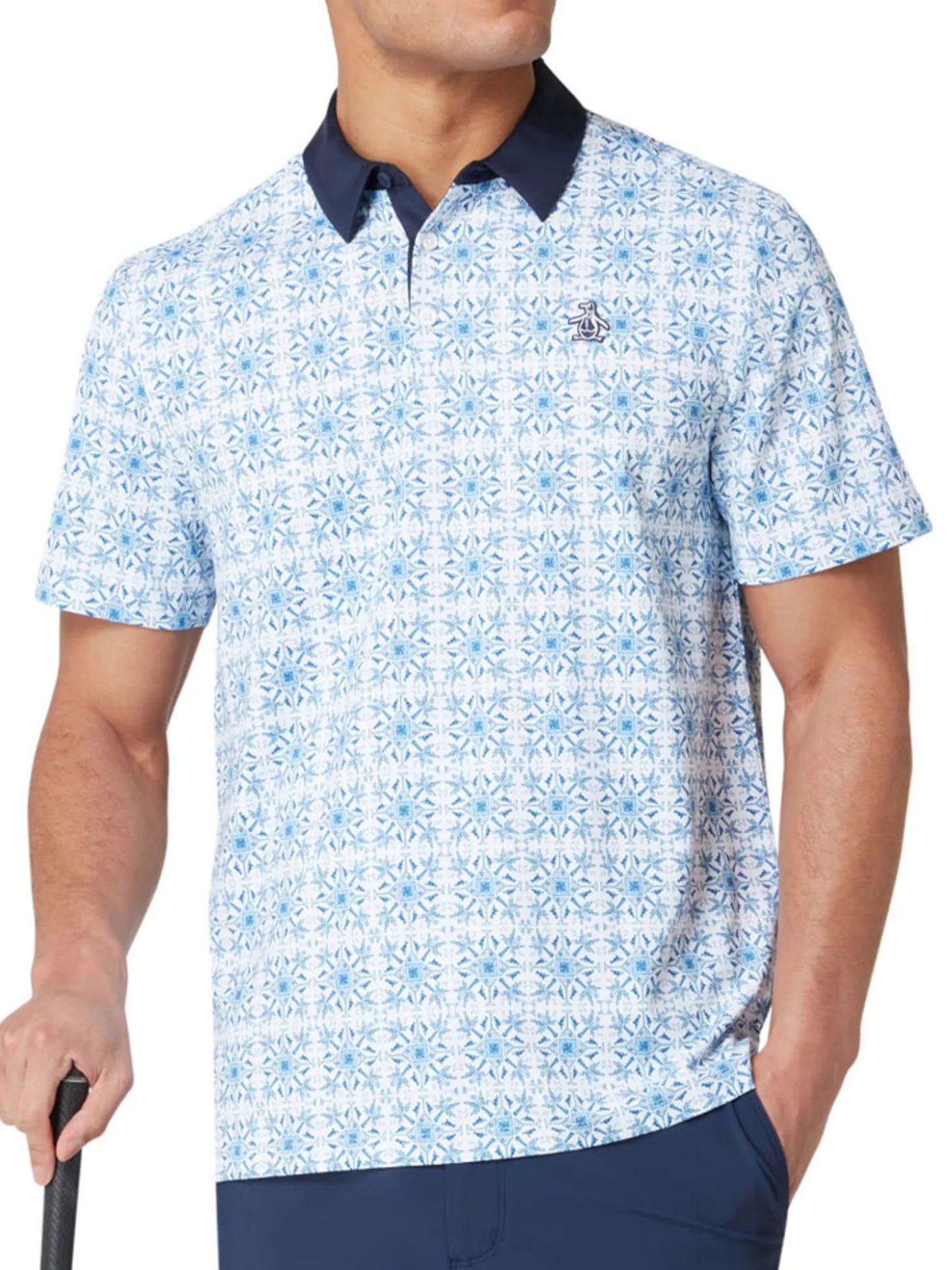 Original Penguin Pete's Cocktail Windowpane Polo - Bright White