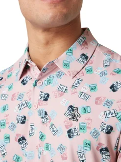 Original Penguin Pete's Travel Tags Caddy Polo - Charm Pink