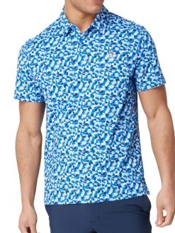 Original Penguin Underwater Mosaic Geo Polo - French Blue