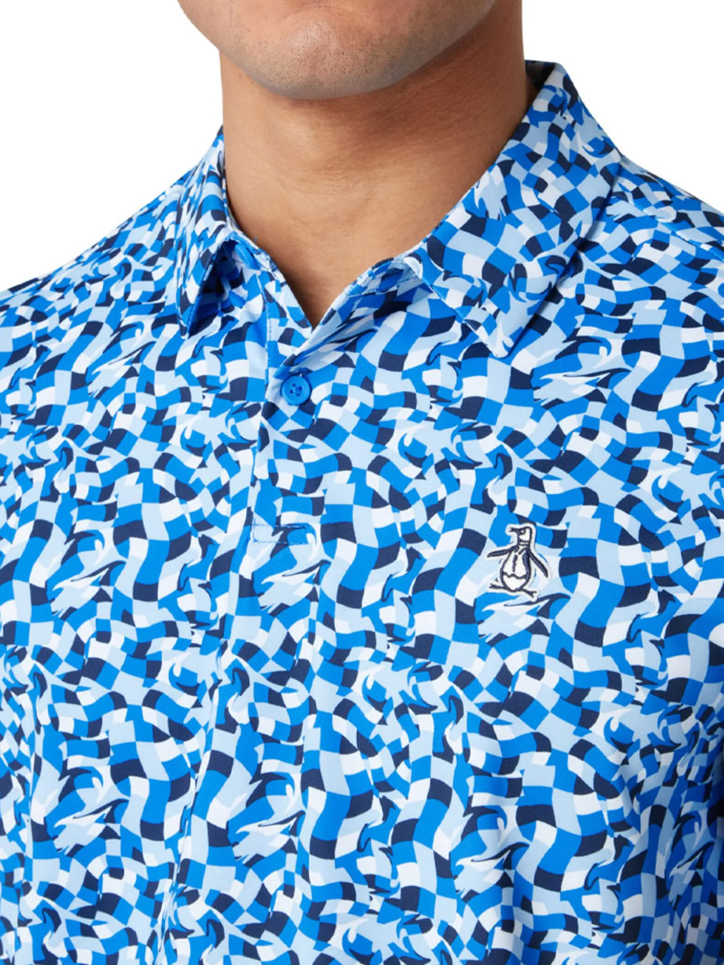 Original Penguin Underwater Mosaic Geo Polo - French Blue
