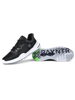 Payntr Golf X 001 F Mesh Golf Shoes - Black/Electric Green/Silver