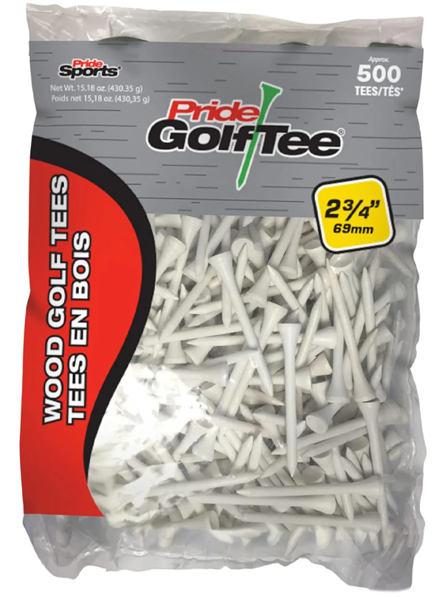 Pride 2.75" Golf Tees 500 Pack - White
