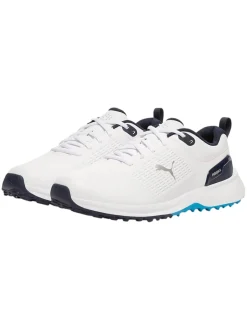 Puma FUSION Plus Spikeless Golf Shoes - Puma White/Speed Blue/Deep Navy