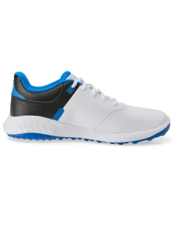 Puma FUSION Smash Wide Golf Shoes - Puma White/Puma Black/Team Royal