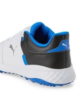 Puma FUSION Smash Wide Golf Shoes - Puma White/Puma Black/Team Royal