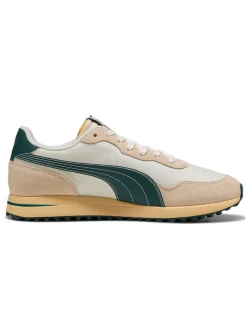 Puma Helsinki G Spikeless Golf Shoes - Frosted Ivory/Green Terrain/Light Straw