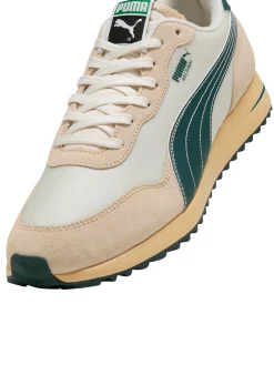Puma Helsinki G Spikeless Golf Shoes - Frosted Ivory/Green Terrain/Light Straw