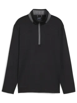 Puma JR Boy's Lightweight 1/4-Zip - Puma Black/Slate Sky