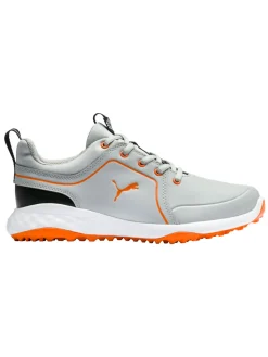 Puma JR Grip Fusion 2.0 Golf Shoes - High Rise/Vibrant Orange
