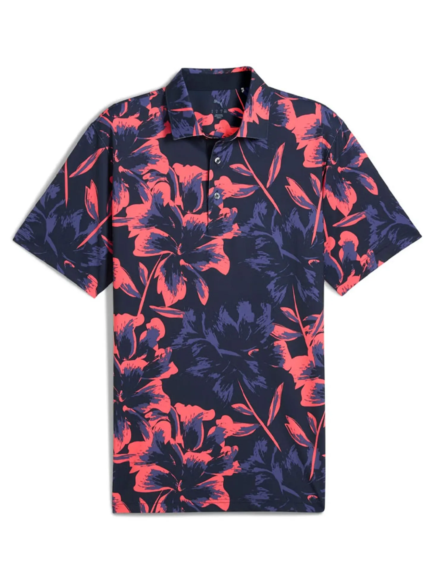 Puma MATTR Broken Flower Polo - Deep Navy/Peach Frost