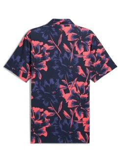 Puma MATTR Broken Flower Polo - Deep Navy/Peach Frost