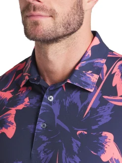 Puma MATTR Broken Flower Polo - Deep Navy/Peach Frost