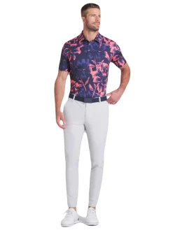 Puma MATTR Broken Flower Polo - Deep Navy/Peach Frost