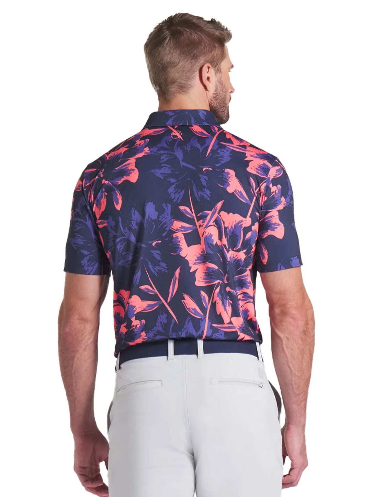 Puma MATTR Broken Flower Polo - Deep Navy/Peach Frost