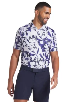 Puma MATTR Broken Flower Polo - White Glow/Blue Crystal