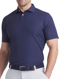 Puma MATTR Houndstooth Golf Polo - Deep Navy
