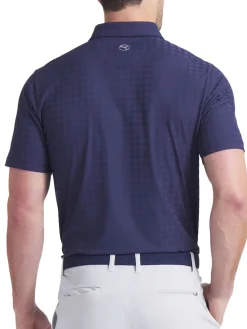 Puma MATTR Houndstooth Golf Polo - Deep Navy