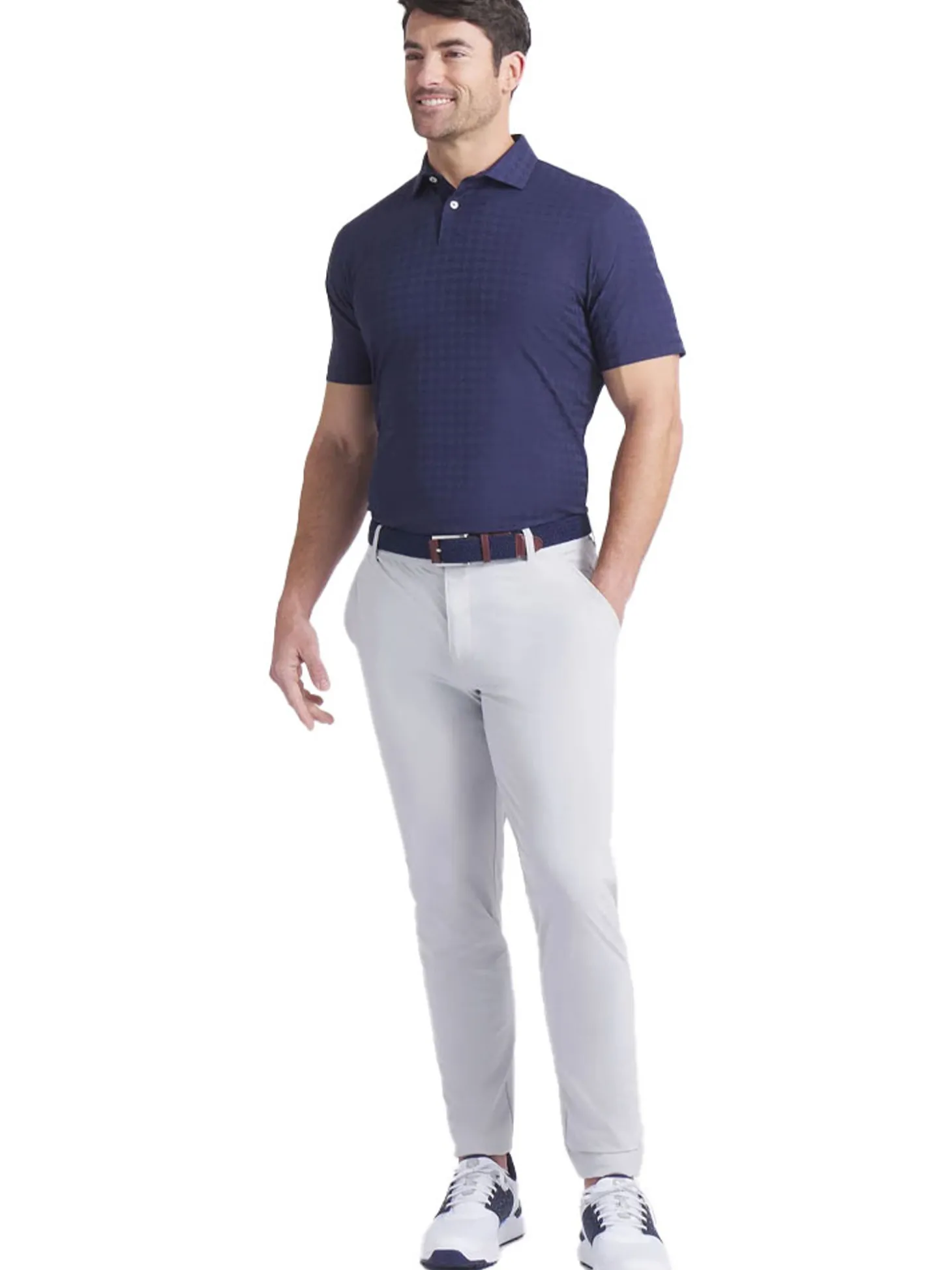 Puma MATTR Houndstooth Golf Polo - Deep Navy