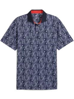 Puma Pique Royal Polo - Deep Navy/White Glow